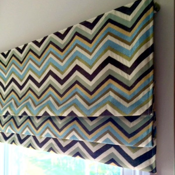 Custom Made to Order Faux (Fake) Stationary Flat Roman Shade Valance  Use Your Fabric