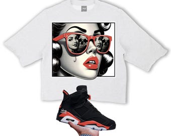 Camiseta corta Girl Shades Air Jordan 6 con infrarrojos inversos