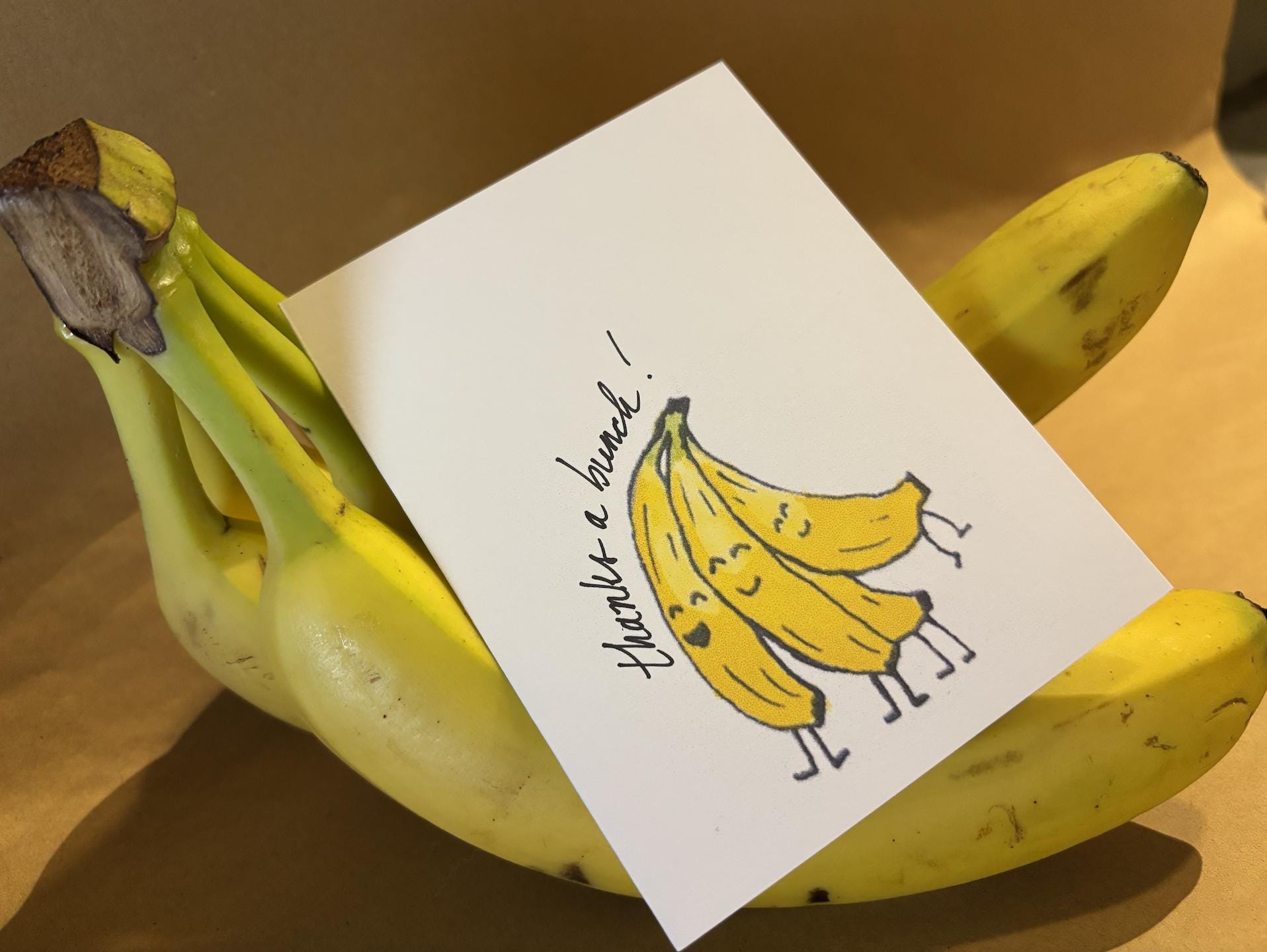 Thanks a Bunch! Banana Greeting Card - Etsy