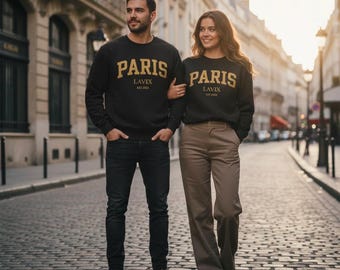 Sudadera de cuello redondo Paris – Sudadera unisex de algodón orgánico de 300 g/m² – Jersey minimalista de estilo urbano – Calidad prémium – LAVIX