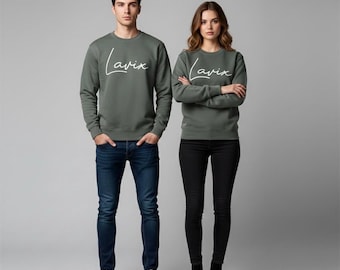 Sudadera unisex de algodón orgánico de 300 g/m² de grosor pesado, estilo urbano minimalista, cuello redondo premium, LAVIX