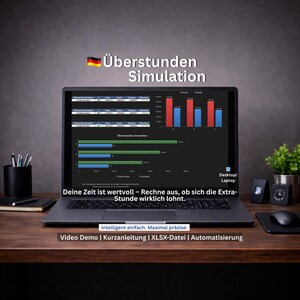 Überstunden Rechner Excel | Lohnt sich Mehrarbeit? | Netto Gehalt Simulation 2026 | Dark Mode Tool