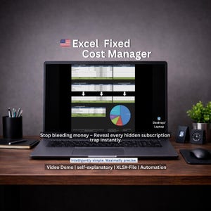 Fixed Cost Manager Exce | Stop Subscription Traps | Monthly Expense Tracker | Simple Budget Excel