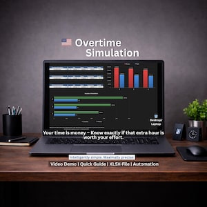 Overtime Simulator Excel | Is Extra Work Worth It? | Net Salary Projection 2026 | Dark Mode Tool