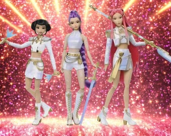 Bambole ispirate a Kpop Demon Hunters – Rumi Mira Zoey, oggetto da collezione per fan