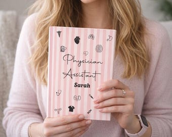 Personalisierte Arzthelferin Hardcover Notizbuch | PA Schulzeitschrift Pink