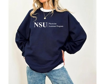 NSU Arzthelfer PA-Programm Sweatshirt mit Rundhalsausschnitt, gemütlicher 50/50 Baumwoll-Poly-Pullover