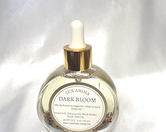 Dark Bloom - Botanical Body Oil by Lux Anima 2oz / 60mL Infused flowers