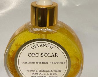 Oro Solar Body Oil, Abundance Radiance, Natural Glowing Skin, Self Care Ritual (2 oz)