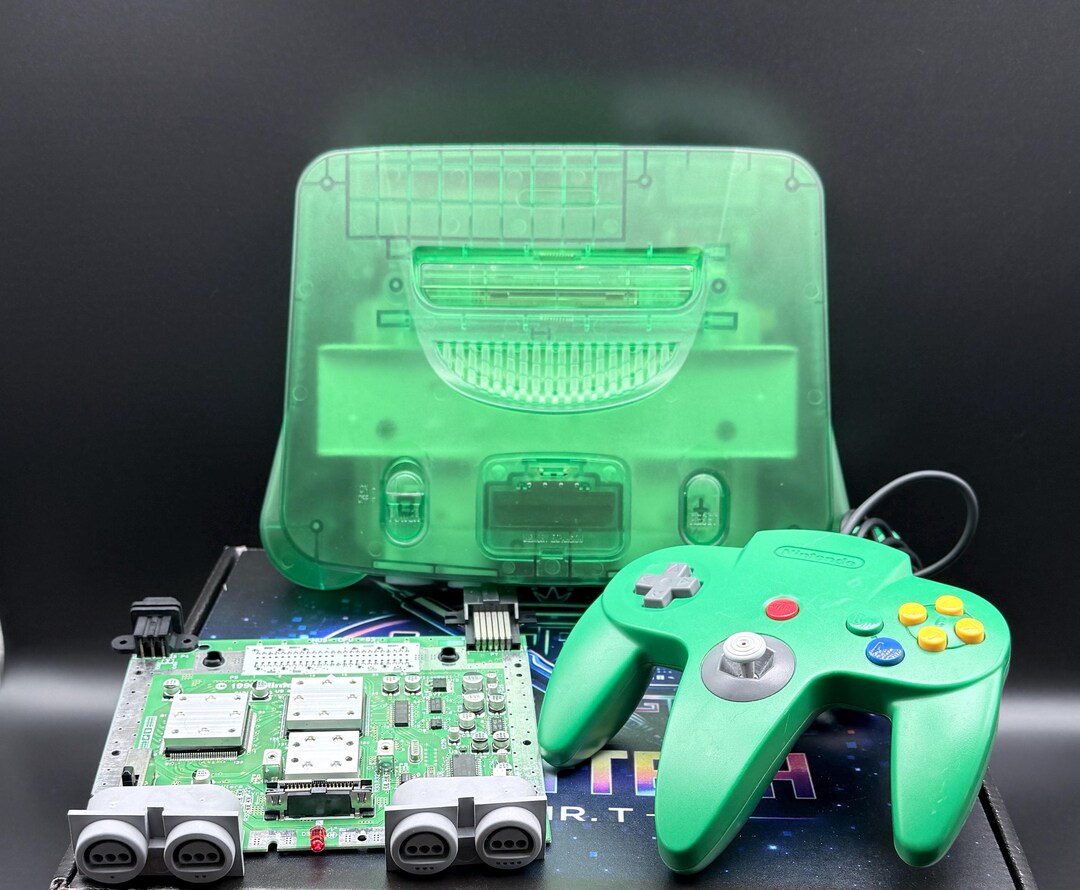Refurbished Green Translucent Nintendo 64 Console With Green LED Tested ...