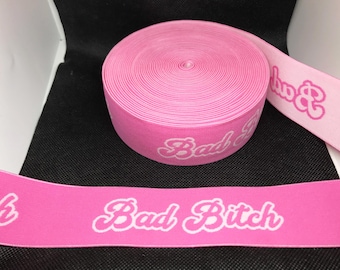 Elastic Band Trim By the yard  4cm Wide - Perfect for Headbands Hat Bands Exotic Dancewear - Pink & White