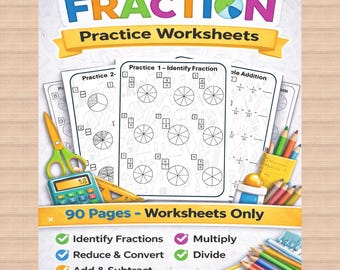 Complete Fraction Worksheets: 845 Math Problems (Digital Download)