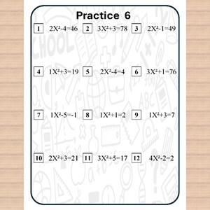 Algebra Practice Worksheets: Basic Algebra Problems image 3