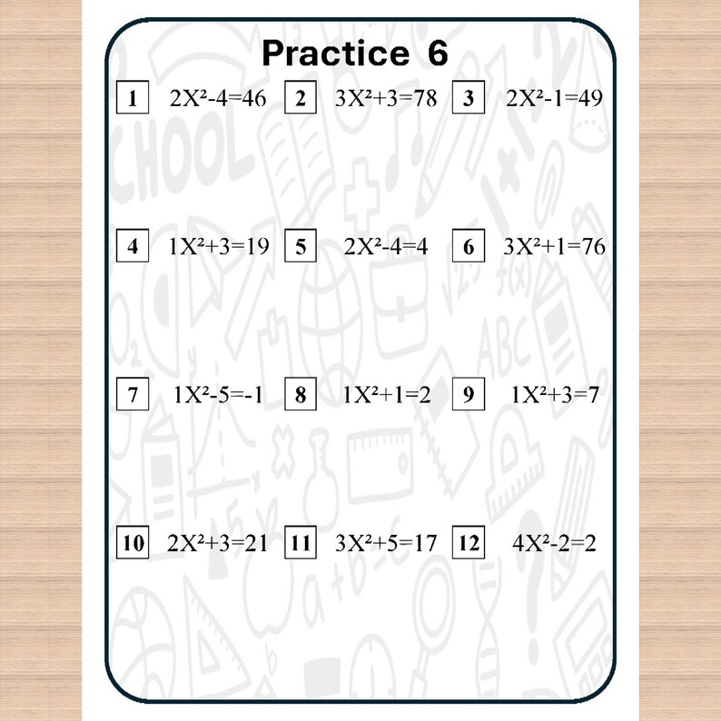 Algebra Practice Worksheets: Basic Algebra Problems image 3