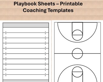Basketball & Football Single Play Playbook Sheets – Printable Coaching Templates (Digital Download)