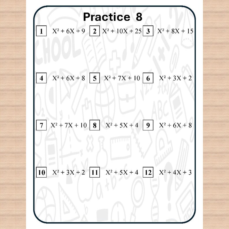 Algebra Practice Worksheets: Basic Algebra Problems image 4