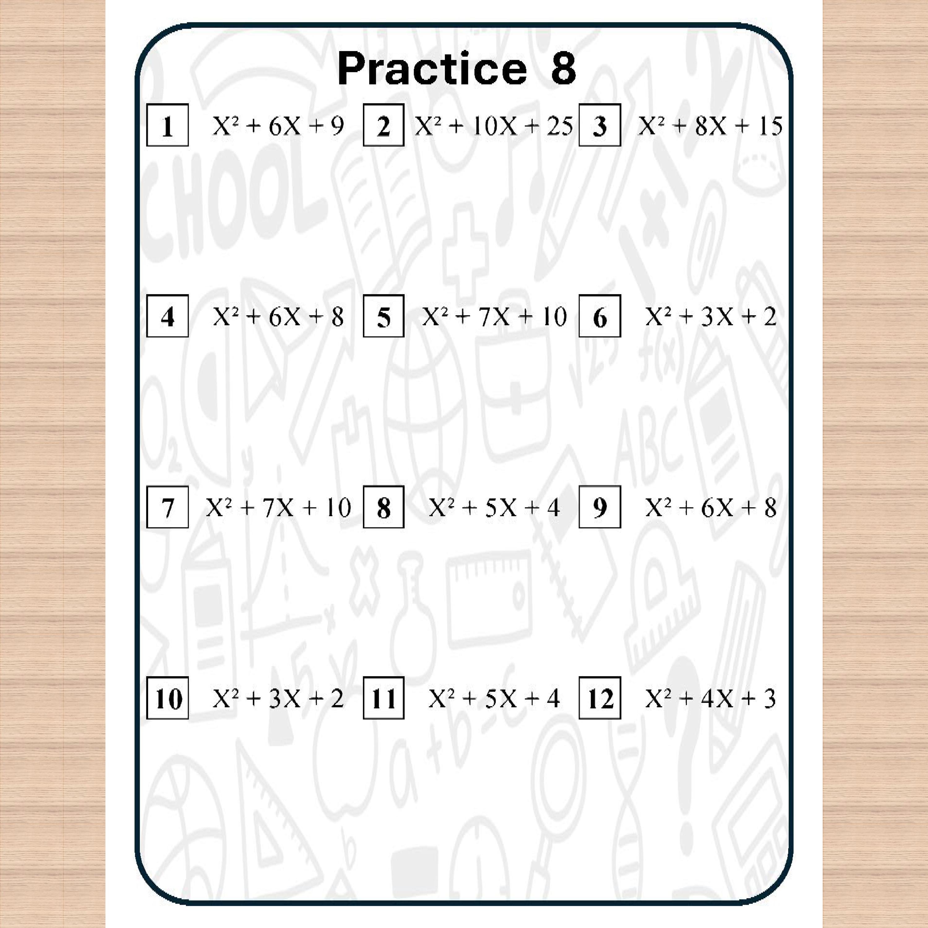 Algebra Practice Worksheets: Basic Algebra Problems - Etsy