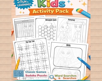 Printable Kids Activity Pack – Games, Puzzles & Brain Boosters (58 Pages)