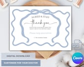Baby Boy Thank You Tag for Nurse Gift Basket | Instant Printable or Editable Card for Labor & Delivery Midwife OBGYN Hospital Staff Blue Bow