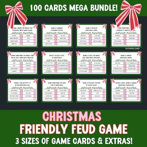 Christmas Friendly Feud Game: Printable Holiday Mega Game | Office Party Game | Christmas Family Trivia | Adult Xmas Trivia | Winter Feud