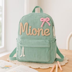 Personalized Kids Corduroy Backpack, Custom Name Toddler Backpack, Preschool Bag, Nursery Backpack, Toddler Gift