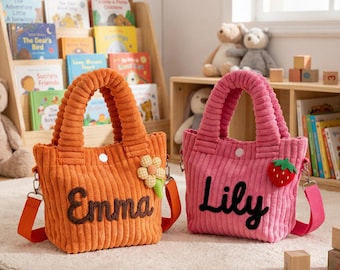 Personalized Toddler Crossbody Bag – Corduroy Preschool Purse