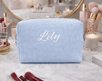 Personalized Name Makeup Bag, Toiletry Storage Pouch, Bridesmaid Proposal Gift