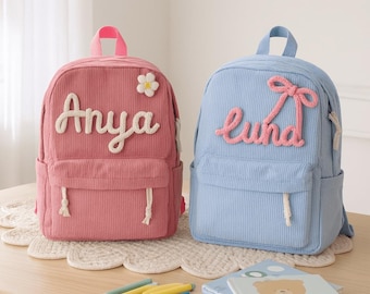 Personalized Corduroy Backpack • Custom Name Kids Bag • Toddler Gift •Preschool/Nursery Backpack