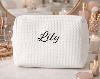 Personalized Name Makeup Bag, Toiletry Storage Pouch, Bridesmaid Proposal Gift