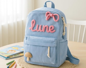 Personalized Corduroy Backpack • Custom Name Kids Bag • Toddler Gift •Preschool/Nursery Backpack