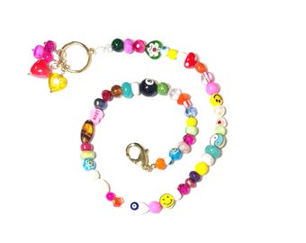 Rave-kralenketting: 18" festivalsieraden 'Rave Rainbow'