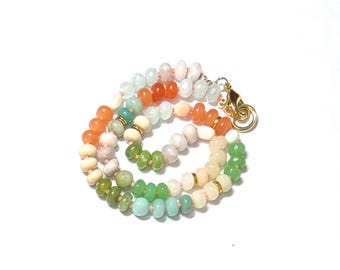 Herfstkleurige kralenketting, 18 inch 'Sunset Meadow'