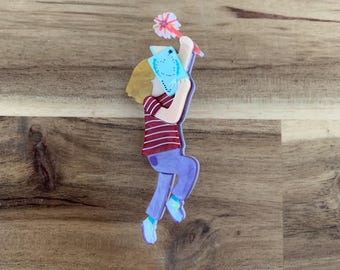 Erstwilder Reading is Magic Brooch girl pin NWOT all item prices include US tariffs