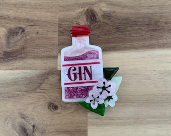 Erstwilder Pink Gin Party Brooch drink pin NWOT all item prices include US tariffs