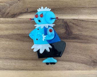 Erstwilder Rosie the Robot Brooch pin NWOT all item prices include US tariffs