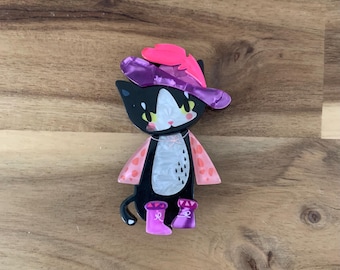 Erstwilder Bet Your Boots Brooch cat Pin NWOT all item prices include US tariffs