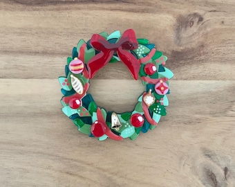 Erstwilder Evergreen Wreath Brooch Christmas pin NWOT all item prices include US tariffs