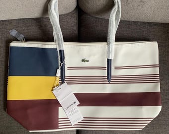 Borsa a mano Lacoste L.12.12 Concept Tote, colore marrone, nuova con etichette / tutti i prezzi degli articoli includono i dazi doganali statunitensi