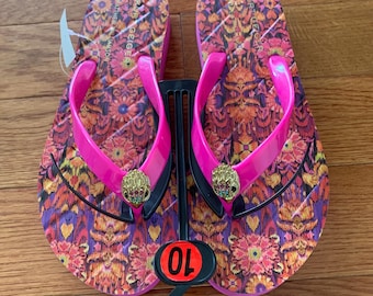 Kurt Geiger Matthew Williamson eagle Flip Flops Sandals W10/EU40-41 NWOT all item prices include US tariffs