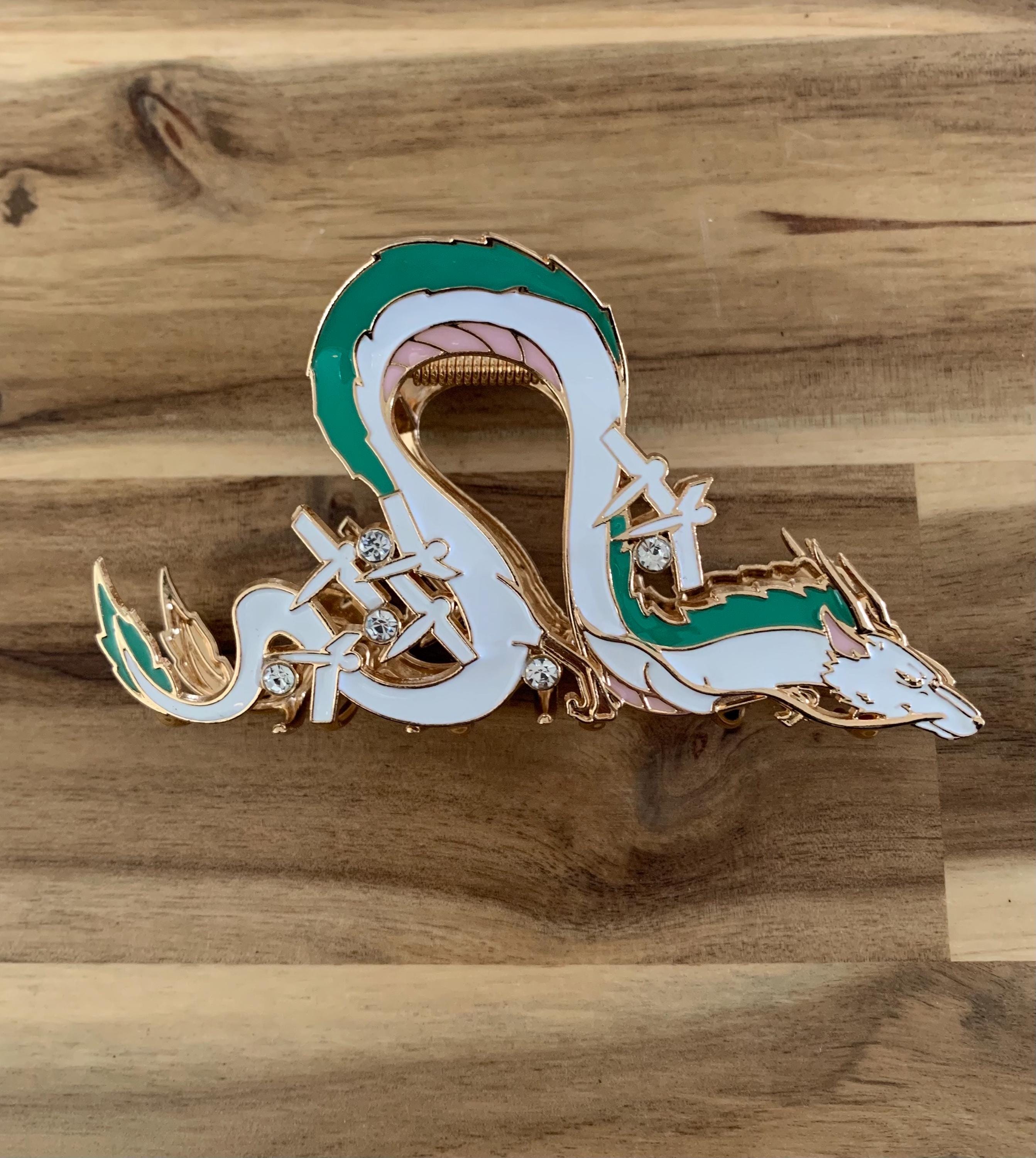 Studio Ghibli Spirited Away Dragon Haku Figural floral Metal Claw Clip Spirited Away Haku Claw Clip - Etsy main image 2