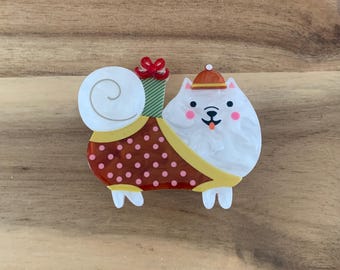 Erstwilder Santa Paws Brooch Christmas dog pin NWOT all item prices include US tariffs