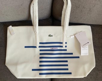 Lacoste L.12.12 Concept Tote handbag Bag purse nautical striped NWT / all item prices include US tariffs