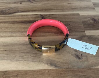 Fossil turquoise coral resin Bangle Cuff Bracelet NWT/ all item prices include US tariffs