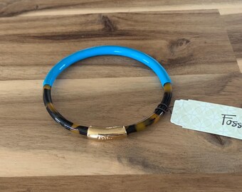 Fossil turquoise blue resin Bangle Cuff Bracelet NWT/ all item prices include US tariffs