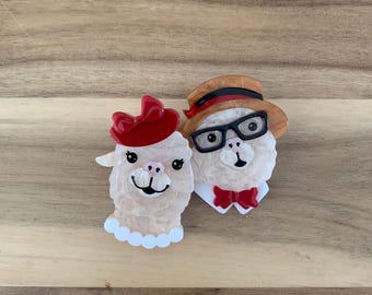 Erstwilder The Enamoured Alpacas animal pin NWOT all item prices include US tariffs