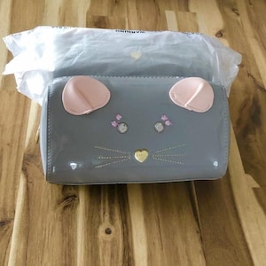 Betsey Johnson cute mouse cosmetic makeup pouch bag purse NWOT / all item prices include US tariffs