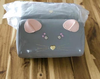 Betsey Johnson, jolie souris, trousse de maquillage cosmétique, sac à main NWOT / tous les prix incluent les tarifs américains