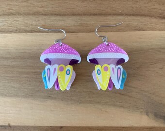 Erstwilder The Whimsical White Spotted Jellyfish Earrings NWOT all prices include US tariffs