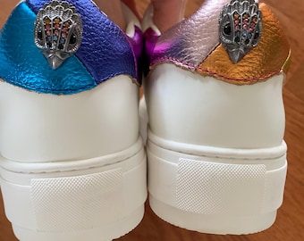 Kurt Geiger London Laney Eagle leather Sneakers trainers shoes W8.5/EU39-40 NWOT all item prices include US tariffs
