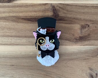 Erstwilder The Posh Pussycat Brooch cat pin NWOT all item prices include US tariffs
